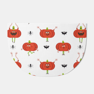 Cute halloween pumpkins, spider & bat pattern doormat