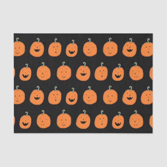 Cute Halloween Pumpkins Tissue Paper (Front)