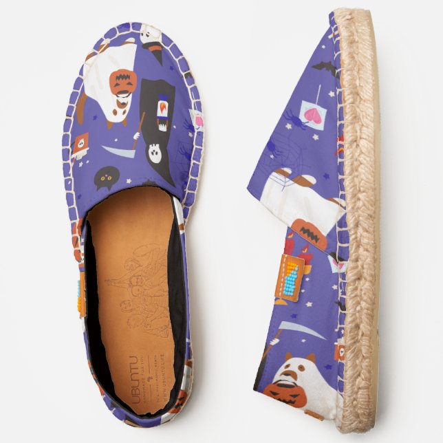 cute halloween puppy dog grim reaper espadrilles (Side)