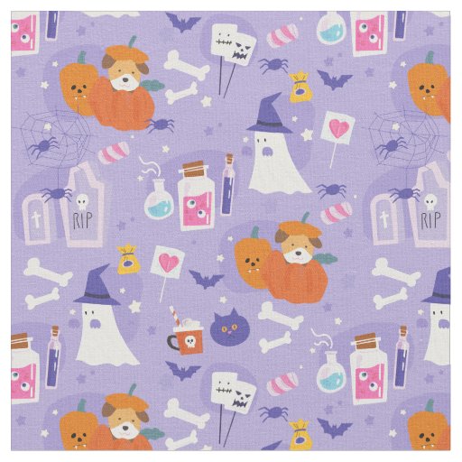 cute halloween puppy dog pumpkin potion poison fabric