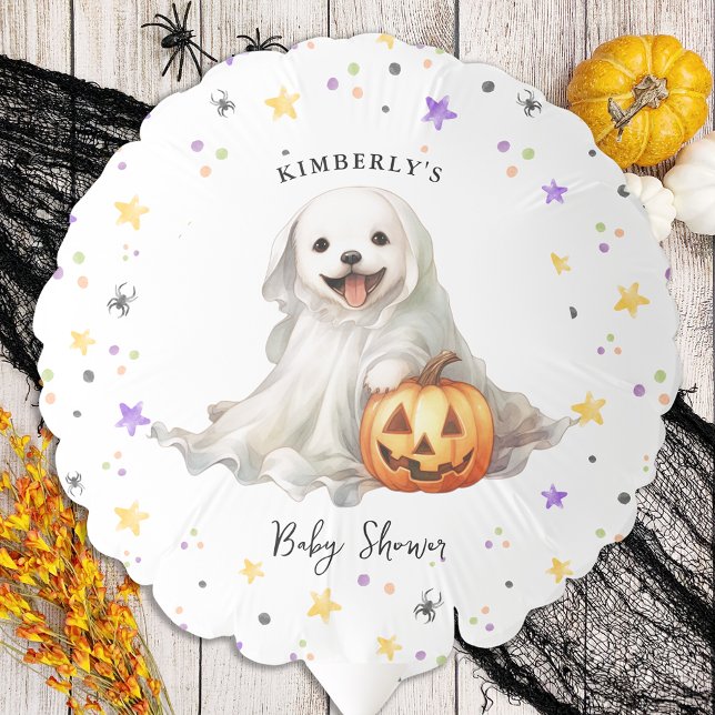 Cute Halloween Puppy Little Boo Baby Shower Balloon (Creator Uploaded)