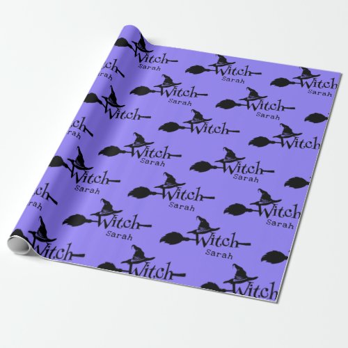 Cute Halloween Purple Witch Wrapping Paper