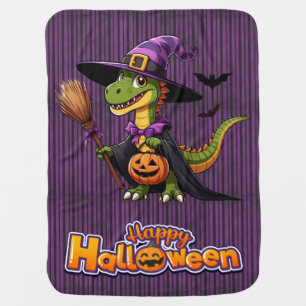 Cute Halloween Raptor/Dinosaur Witch Baby Blanket