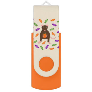 Cute Halloween Rat and Pumpkin Custom Flash Drive