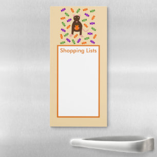 Cute Halloween Rat and Pumpkin Custom Magnetic Notepad