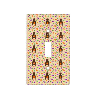Cute Halloween Rat and Pumpkin Light Switch Cover
