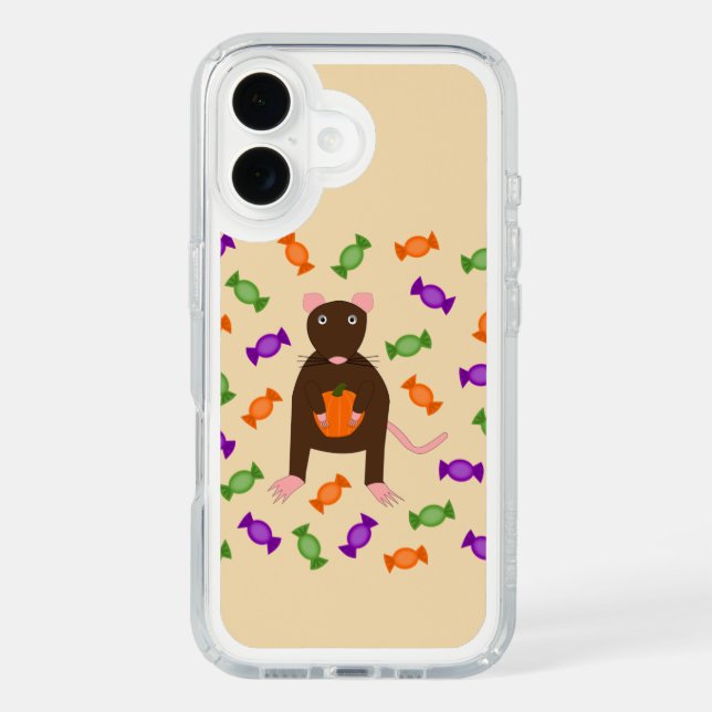 Cute Halloween Rat and Pumpkin Speck iPhone Case (Front)