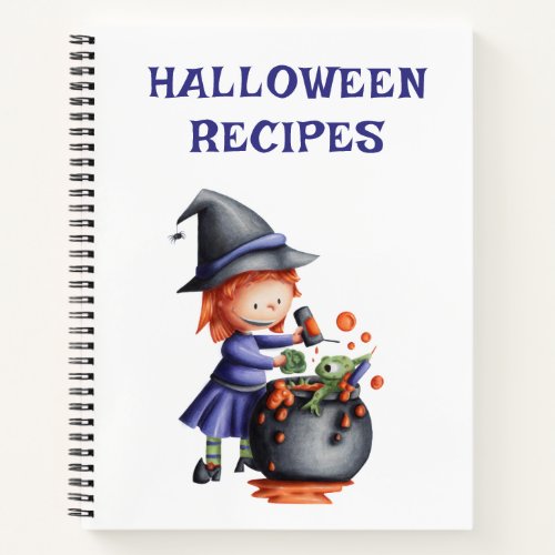 Cute Halloween Recipes Cookbook Notebook