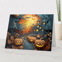 Cute Halloween Scene 3D Effect Design
