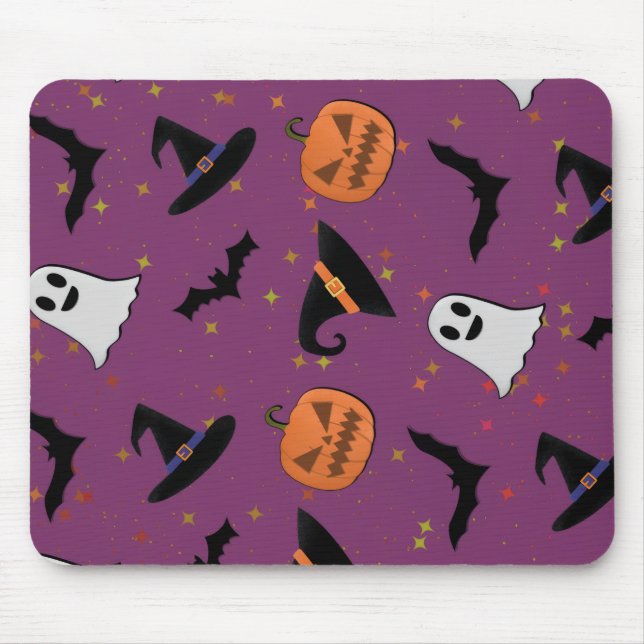 Cute Halloween Seamless Pattern Mouse Pad (Front)