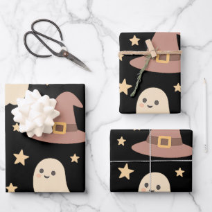 Cute Halloween Seamless Pattern Wrapping Paper Sheets