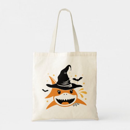 Cute Halloween Shark Witch Hat Tote Bag