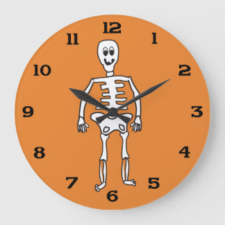 Cute Halloween Skeleton Large Clock