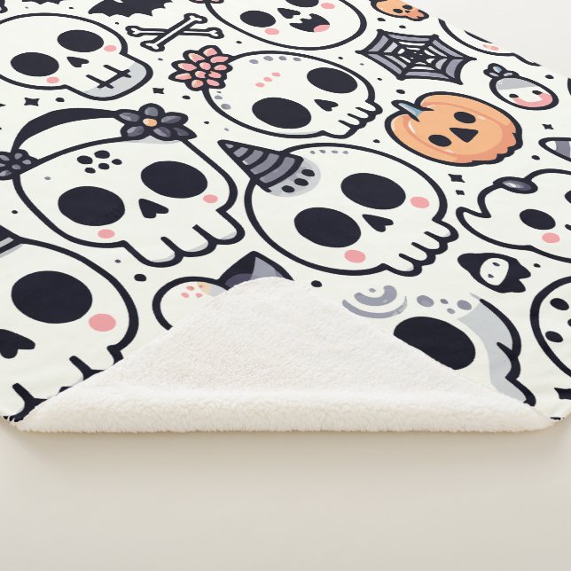 Cute halloween skull blanket (3/4)