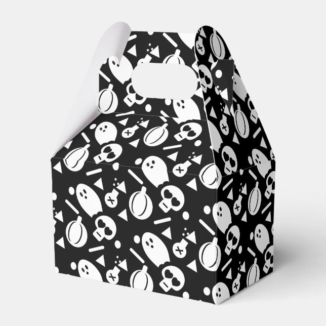 Cute Halloween Skull Confetti Pumpkin Sprinkles Favor Boxes (Front Side)
