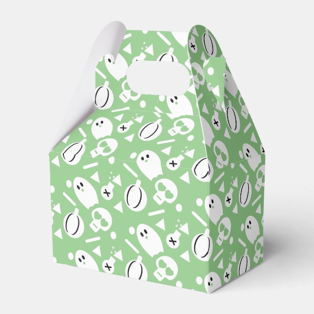 Cute Halloween Skull Confetti Pumpkin Sprinkles Favor Boxes (Front Side)