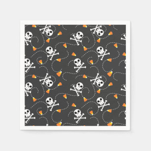 Cute Halloween Skulls and Candy Corn Napkins