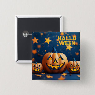 Cute Halloween Smiling Pumpkins Button
