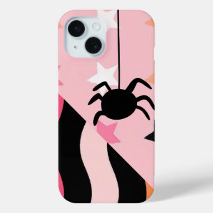 Cute Halloween Spider & Stars iPhone 15 Case
