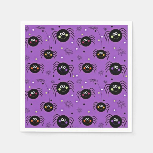 Cute Halloween Spiders Napkins