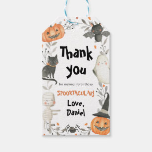 Cute Halloween Spooktacular Birthday Gift Tags