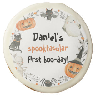 Cute Halloween Spooktacular Birthday Sugar Cookie