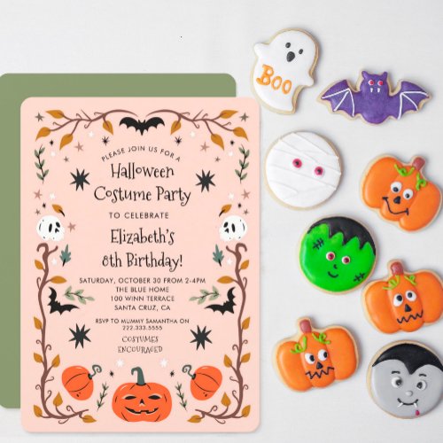 Cute Halloween Spooktacular Costume Birthday Party Invitation