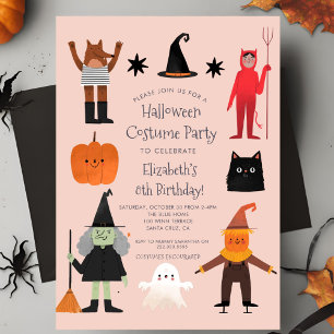 Cute Halloween Spooktacular Costume Birthday Party Invitation