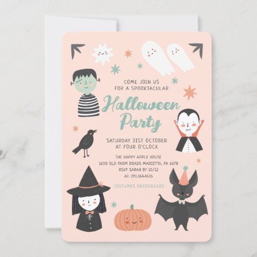 Cute Halloween Spooktacular Party Invitation