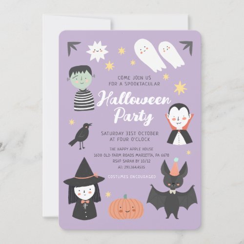 Cute Halloween Spooktacular Party Invitation