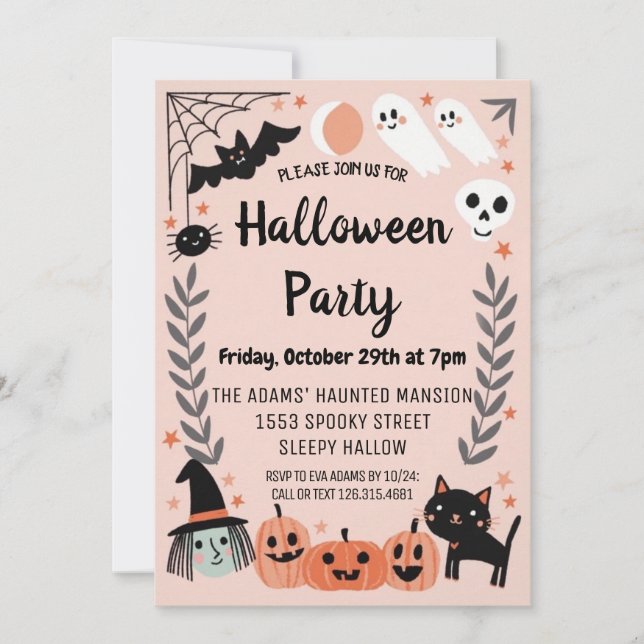 Cute Halloween Spooktacular Party Invitation (Front)