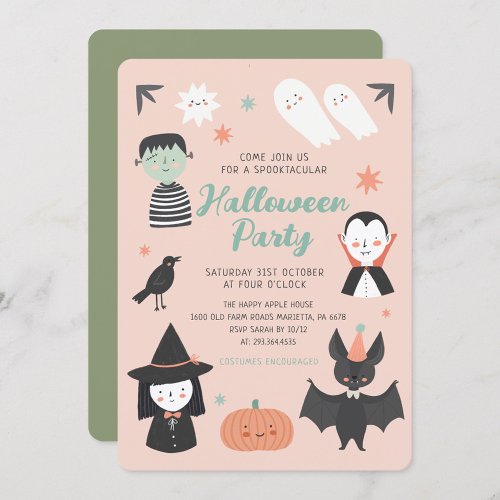 Cute Halloween Spooktacular Party Invitation 