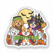 Cute Halloween Spooky Dogs Custom Vinyl Die Cut