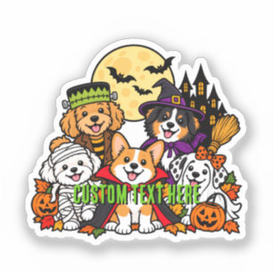 Cute Halloween Spooky Dogs Custom Vinyl Die Cut Sticker