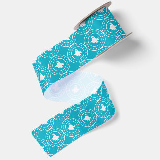 Cute Halloween Spooky Ghost Orange & White Satin Ribbon