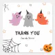 Cute Halloween Spooky Thank You Square Sticker | Zazzle