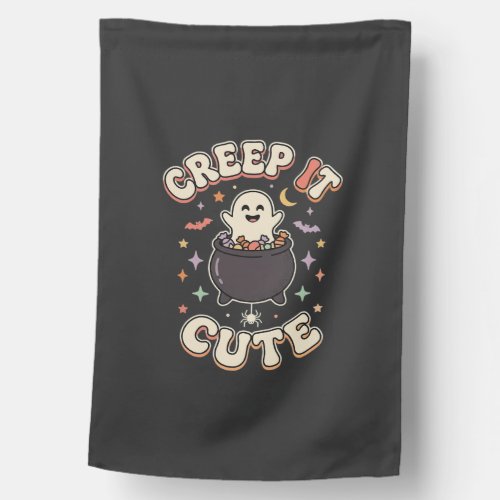 Cute Halloween Spooky Vibes House Flag