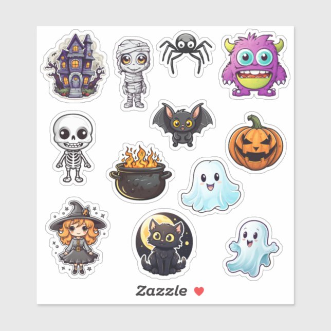 Cute Halloween Sticker (Sheet)
