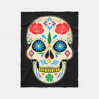 Cute Halloween Sugar Skull - Dia De Los Muertos Fleece Blanket