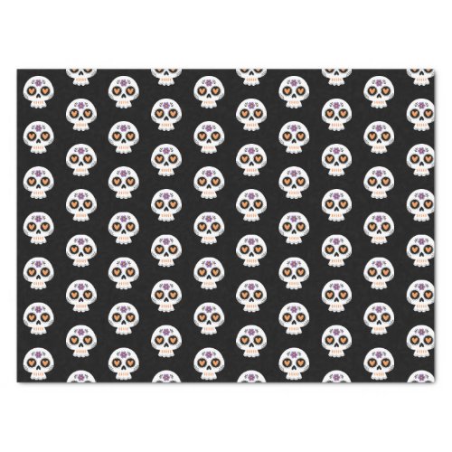 Cute Halloween Sugar Skull Pattern Tissue Paper