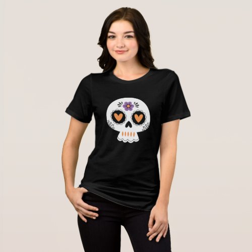 Cute Halloween Sugar Skull Tri_Blend Shirt