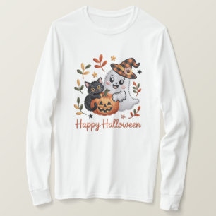 Cute Halloween T-Shirt – Whimsical Embroidery