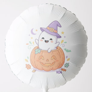 Cute Halloween Teddy Bear - Ghost in Pumpkin Kids Balloon