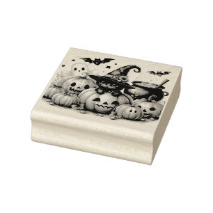 Cute Halloween Theme Rubber Stamp