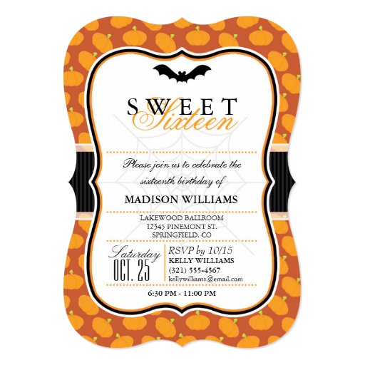 Sweet 16 Halloween Party Invitations 10