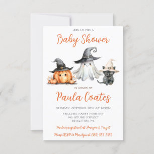 Cute Halloween Themed Baby Shower Invitation