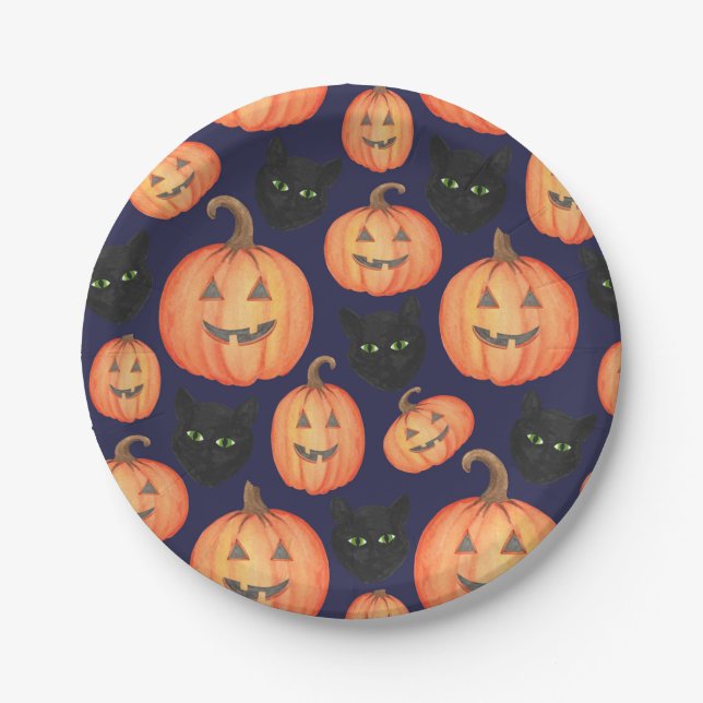 Cute Halloween Themed Paper Plates (Front)
