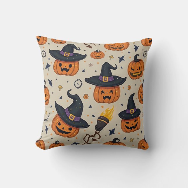 cute halloween  throw pillow (Front)