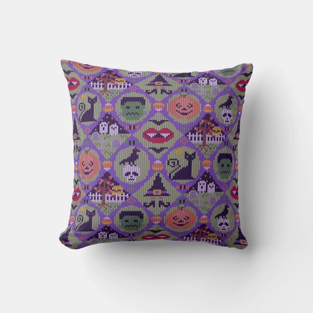 Cute Halloween Throw Pillow (Front)