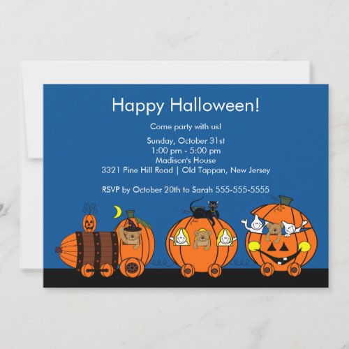 Cute Halloween Train Party Invitation for Kids